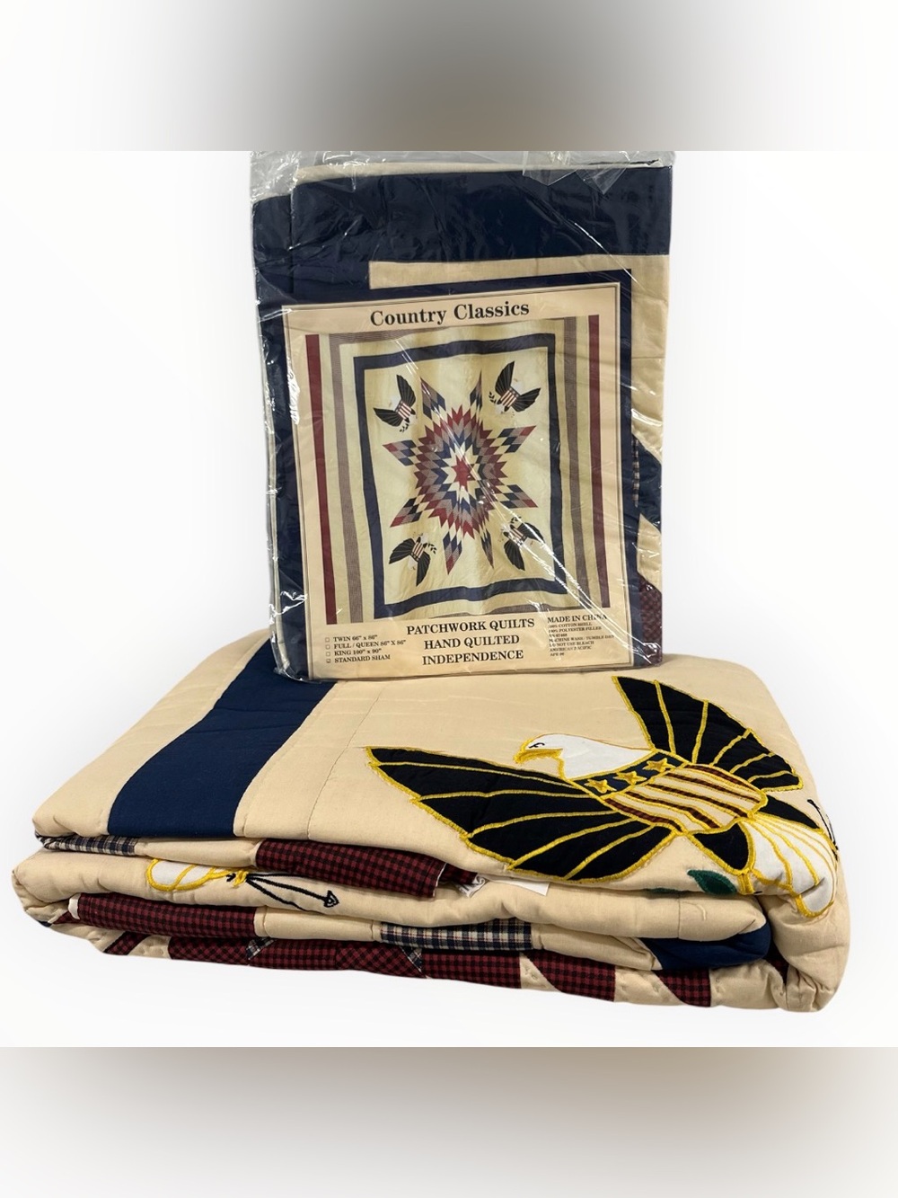 American Pacific Independence Quilt Full Queen 86x86 Patriotic Americana 1996